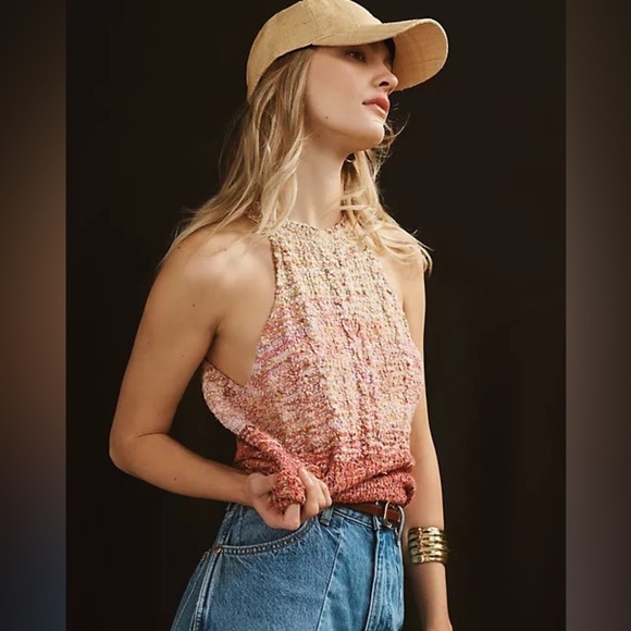 NWT Anthropologie Pilcro Cable-Knit Halter Tank Medium - Picture 2 of 5
